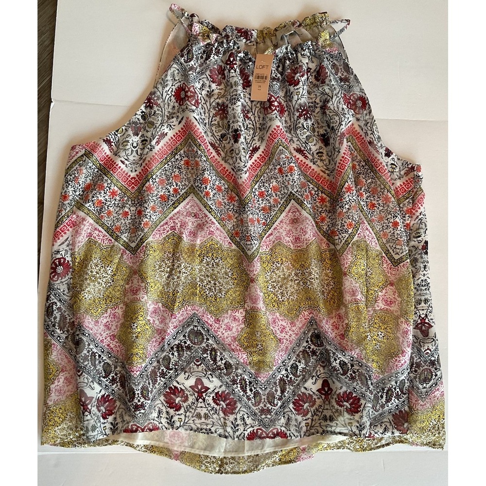 Loft Multicolored Patterned Halter Top Plus‎ Size 26 New with Tags